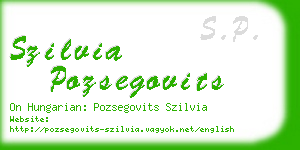 szilvia pozsegovits business card